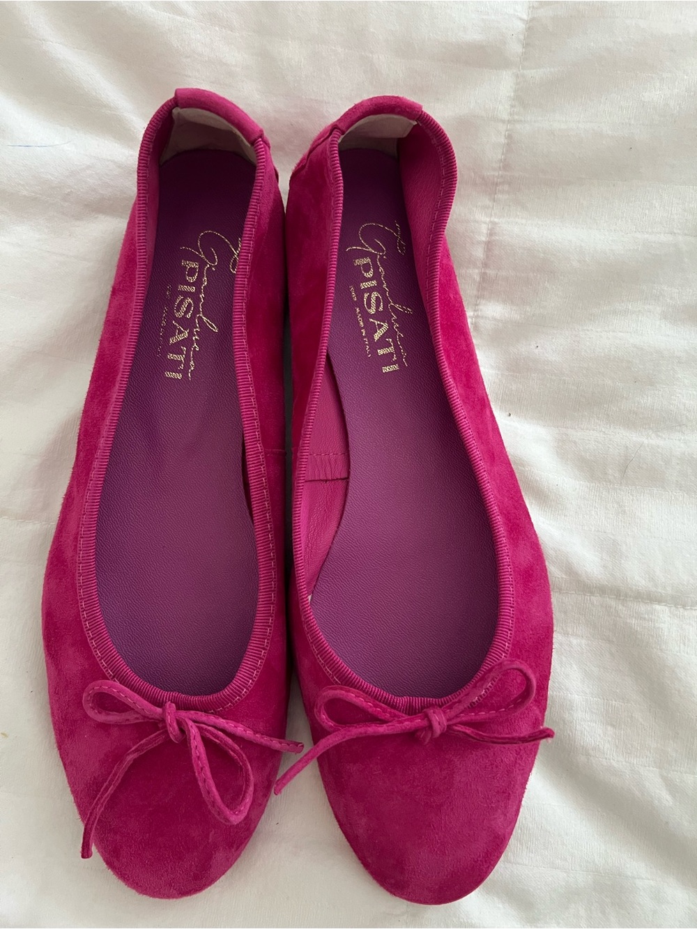Fuchsia Suede Ballet Flats